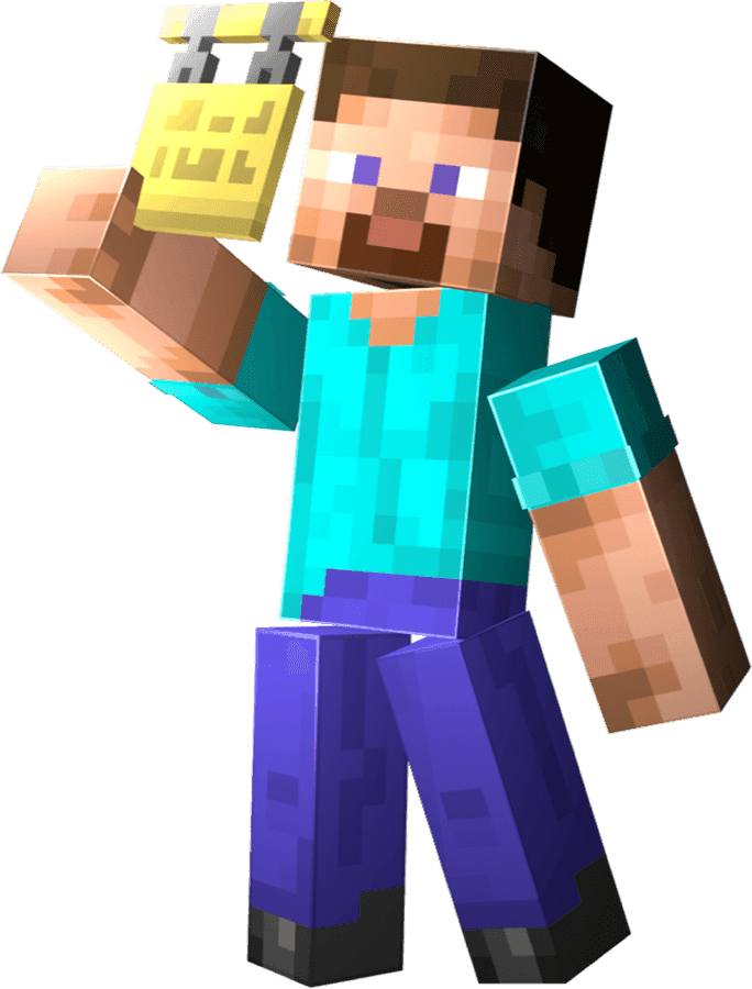 Персонаж Minecraft запускает игру через лаунчер Millida