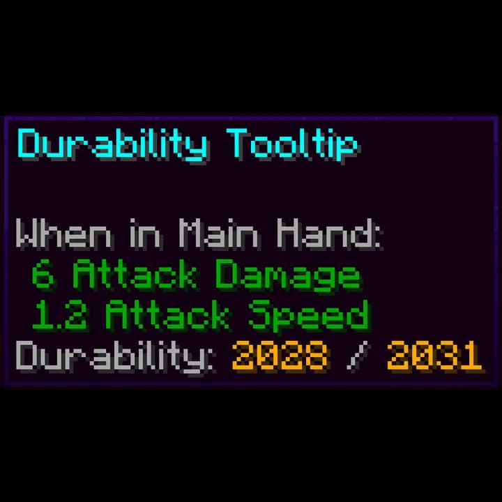 Durability Tooltip для Minecraft