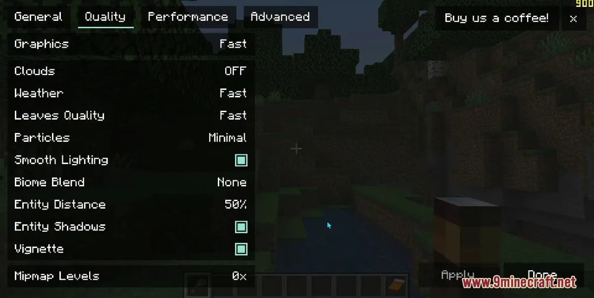Меню настроек Sodium Extra в Minecraft
