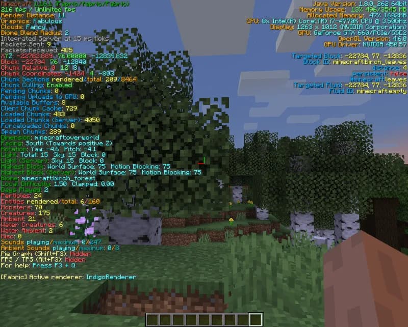 BetterF3 для Minecraft