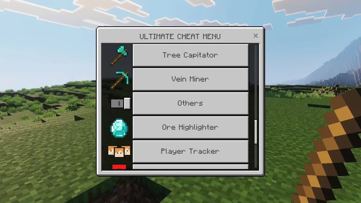 Ultimate Cheat Menu — функции телепортации и обнаружения руды в Minecraft PE