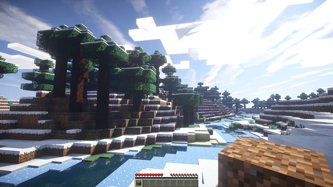 Шейдерный пейзаж Minecraft