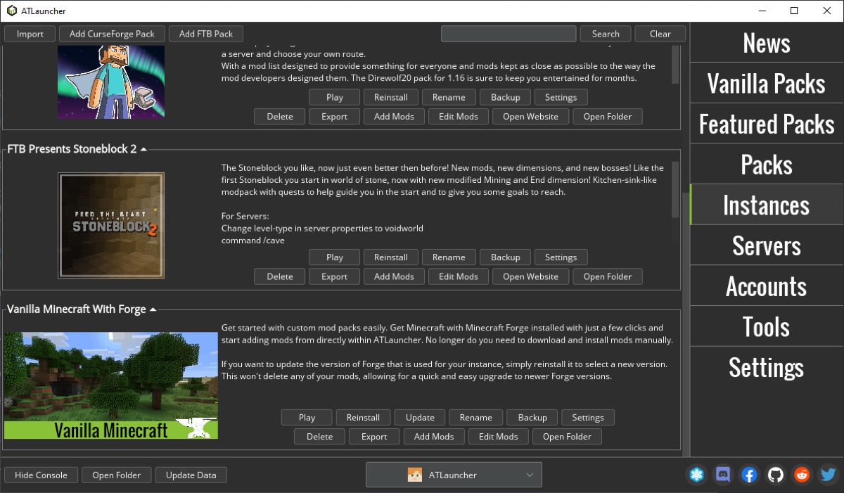 ATLauncher — скриншот 3